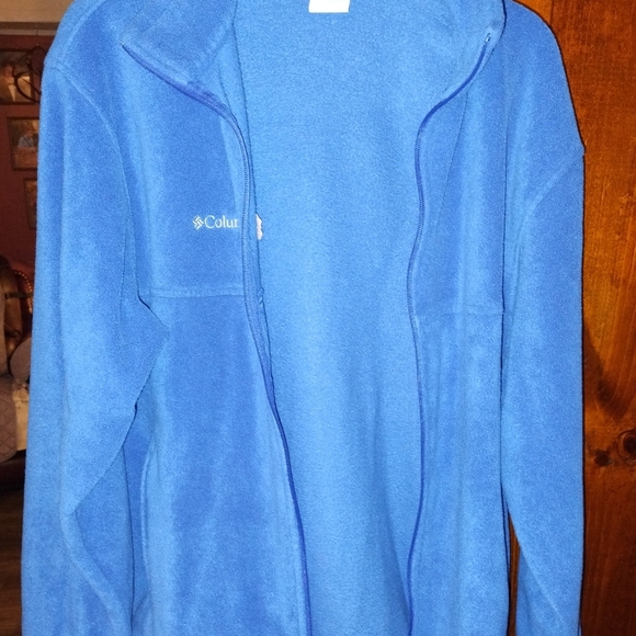 Columbia Fleece Zip Up Jacket Women's L Blue Long Sleeve Zip Pocket - Picture 6 of 9